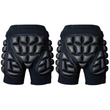 2Pcs Adult Black Skate Riding Pants with Impact-Resistant Eva Padding
