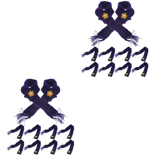 20Pcs Adjustable Cotton Mini Scarf Dark Blue Doll Accessory 2