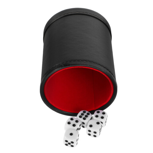 2Pcs Black PU Shaker Cups Quiet Lined Accessories for Games 2