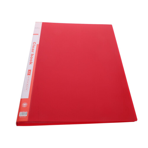 3Pcs Red PP File Organizer Folder with Clear Pocket Large Capacity 1