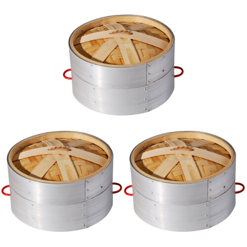 3Sets Steamer for Vegetables and Dumplings Home Use