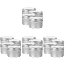 16Pcs Silver Metal Candle Storage Jars DIY Small Candle Holders