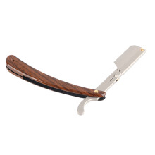 Barber Approved Straight Edge Razor Shave Ready Blade High Hardness Carbon Steel With Moisture Proof Handle And Natural Wood Scale