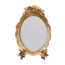 Unique Elegant Style Makeup Mirror High Definition Surface Vintage Style Round Retro Art Mirror Chic Details for Home Decor