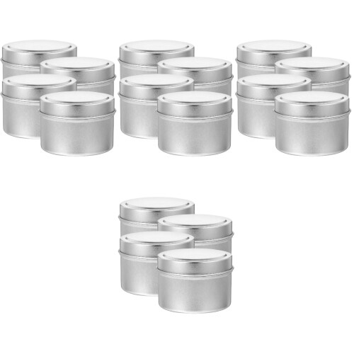 16Pcs Silver Metal Candle Storage Jars DIY Small Candle Holders 2