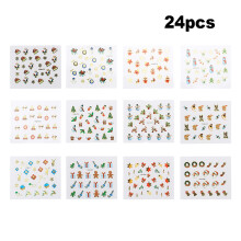 3D Nail Art Adhesive Sticker Christmas Nail Stickers Metallic Design Resin Material Durable Nail Decals For Women Girls Safe Materials Easy To Use