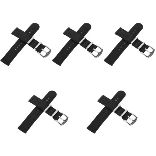 5Pcs Nylon Watch Bands for Men Lightweight Comfortable Black Straps 1