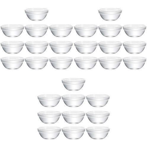 30Pcs Clear Glass Prep Bowls Small Stackable Serving Bowls for Home 2