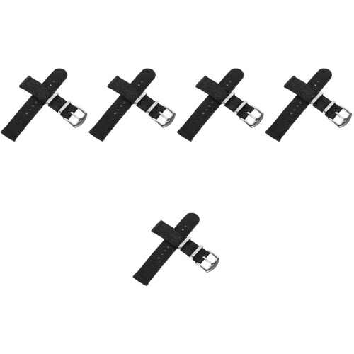 5Pcs Nylon Watch Bands for Men Lightweight Comfortable Black Straps 2