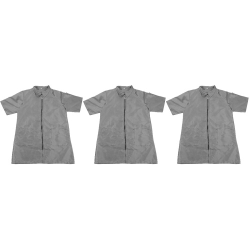 3Pcs Short Sleeve Grey Grooming Clothes Durable Professional 2