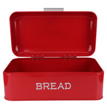 Large Bread Box With Lid Red Metal Storage Container Featuring Natural Light Source Effect And High Definition Mirror European Style Rust Resistant