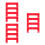 3Sets Red Plastic Tool Storage Rack Tape Measure Caliper Wall Hooks 7