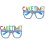 2Pcs Blue Birthday Party Eyeglasses Lightweight Pc Props 3
