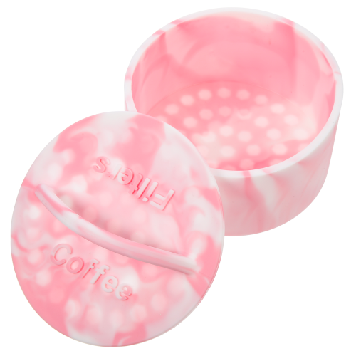 5Pcs Coffee Filter Basket Silicone Case Break-Resistant Pink Holder 1
