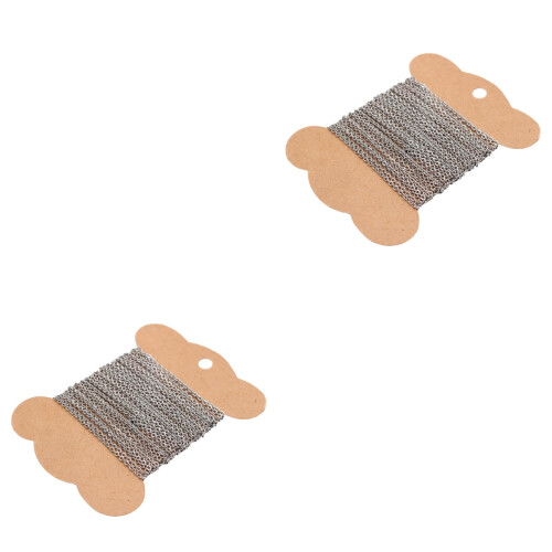 2 Pack Stainless Steel Chains Necklace Making For Diy Craft Accessory 2