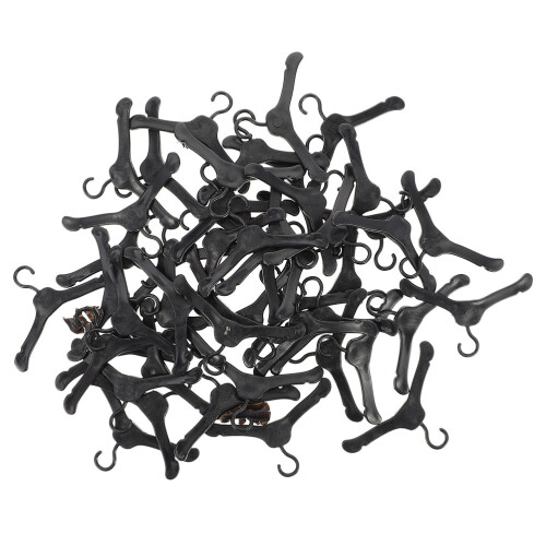 400Stk Schwarze Mini-Puppenkleiderbügel Aus Kunststoff 1