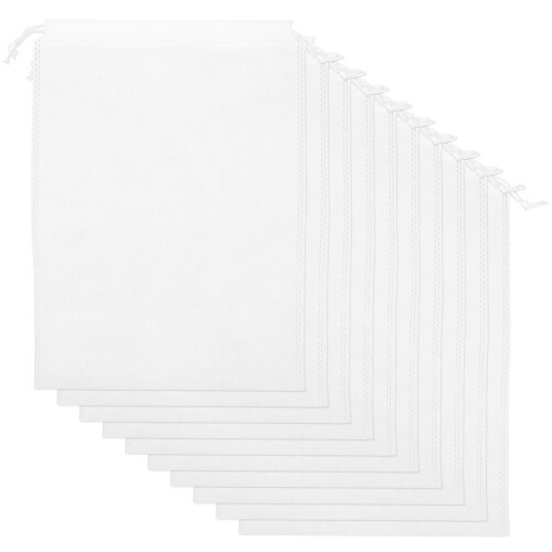 30Stk Weiße Schuhbeutel Robustem Material Mit Zugband 1
