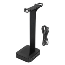 Multi Functional Headset Holder For Gaming Setup, Headphone Stand With RGB Lighting And USB Connectivity, Color Flowing Effect Headset Display Stand