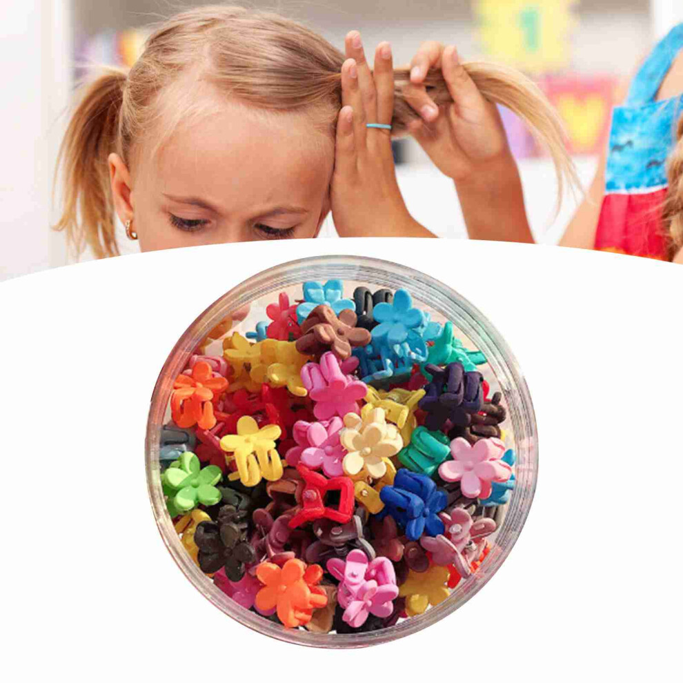 Unisex 50Pcs Bright Color Small Flower Hair Claw Clips For Girls | 7# Pack