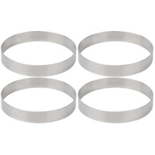 4Stk Graue Edelstahl Backform Ringe Für Pizza Kuchen Muffin Desserts