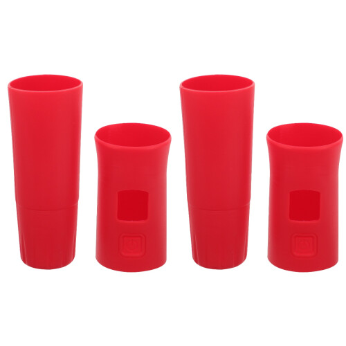 2Ensembles Étuis Manche Microphone Silicone Rouge Usage Polyvalent
