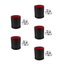 5Pièces Ensemble De Tasses À Dés Silencieuses En Cuir PU Noir Pour Fête