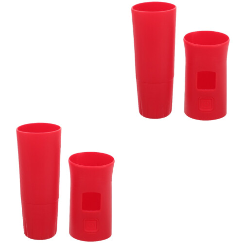 2Ensembles Étuis Manche Microphone Silicone Rouge Usage Polyvalent 2