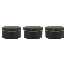 3Pièces Boîtes Papier Noir Aspect Pour Cadeaux Fleurs
