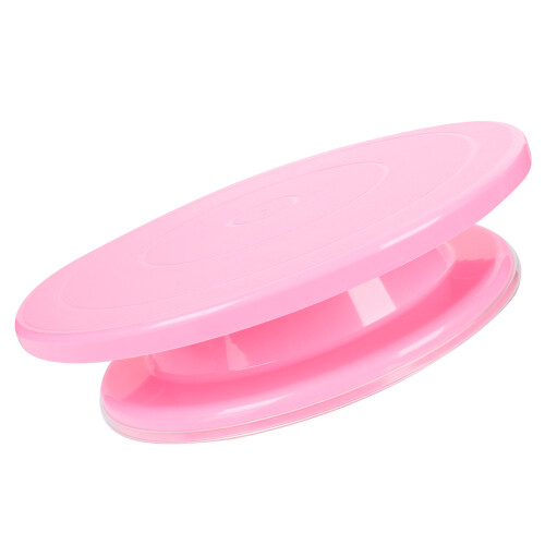 2Pcs Pink Cake Baking Turntable Stable Base Easy Decorating Tool 2