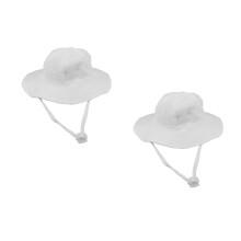 2Pcs Baby Cotton Bucket Hat White Wide Brim Sun Protection for Outdoor