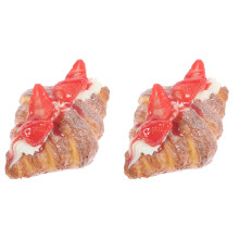2Pièces Modèles Croissants PU Décoratif Cuisine Photo Prop