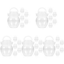 30Pcs Clear Plastic Pickle Jars Airtight Seal for Kitchen Food Storage