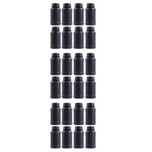 24Pcs Black Plastic Engineering Bottles Lightweight Storage Containers