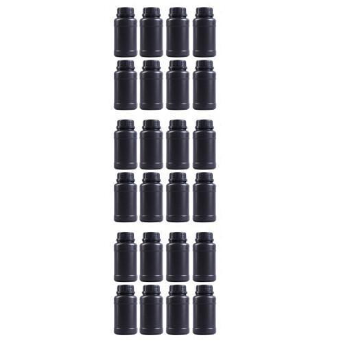 24Pcs Black Plastic Engineering Bottles Lightweight Storage Containers
