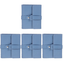 4Pcs Compact Blue PU Travel Jewelry Organizer Storage Pouch