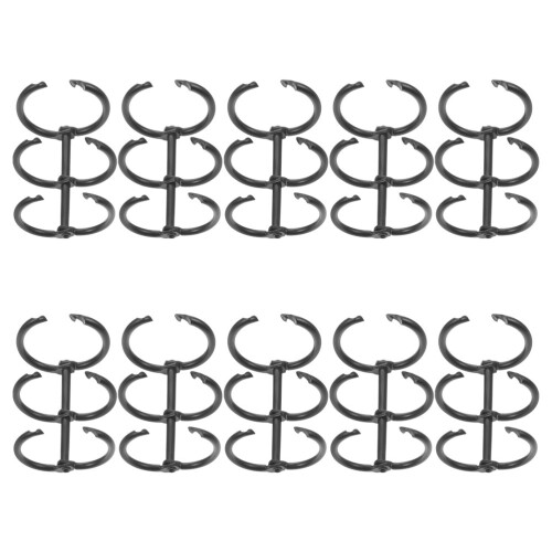 40Pcs Black Loose Leaf Binder Rings Smooth Surface Metal Book Clips 2