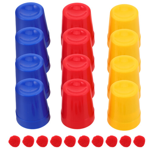 50Sets Kids Magic Props Plastic Trick Cups and Balls Set 1