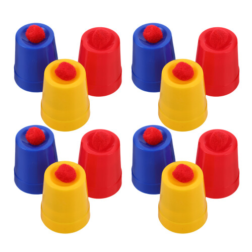 50Sets Kids Magic Props Plastic Trick Cups and Balls Set 2