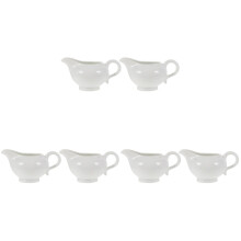6Pcs White Ceramic Sauce Boats Gravy Pitchers for Sauce and Dressings