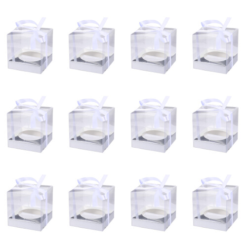 72Pcs Silver PVC Clear Cake Containers for Storage and Display 1