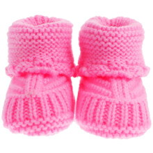 1Pair Pink Baby Crochet Shoes Handmade Woolen Knitted Infant Booties