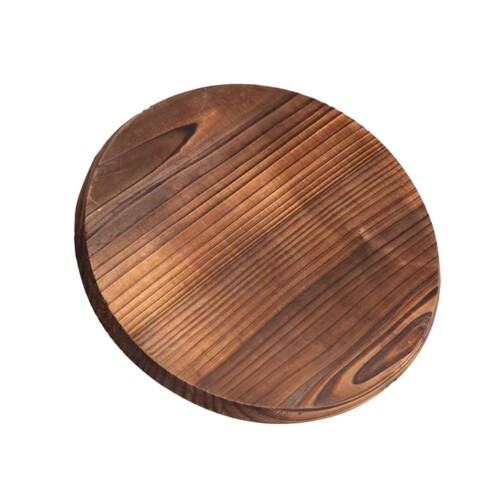 4Pcs Wooden Cooking Pot Lids Carbonized Fir Multi- 1