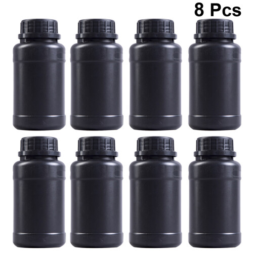 24Pcs Black Plastic Engineering Bottles Lightweight Storage Containers 2