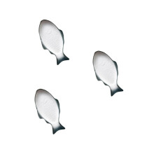 3Pcs Ceramic Fish Shaped Plates Dark Green Snack Storage Dinnerware