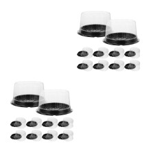 50Pcs Transparent Cake Carrying Boxes with Sealed Lids for Birthdays