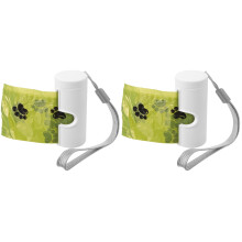 2Sets Compact ABS Dog Poop Bag Holder White Portable Pet Organizer