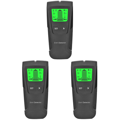 3 Pieces Wood Stem Finder Stud Sensor Wall Cable Tester Fuse Black