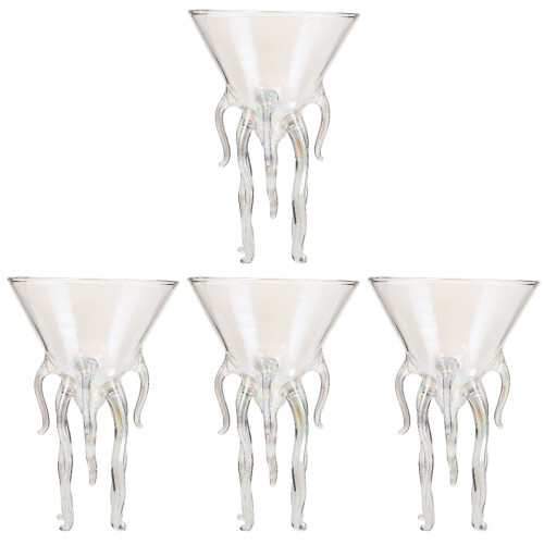4Pcs Multipurpose Glass Wine Cups Assorted Color for Party Use