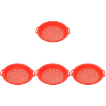 4Pcs Durable Red Plastic Sand Strainer Toys for Kids Beach Playtime