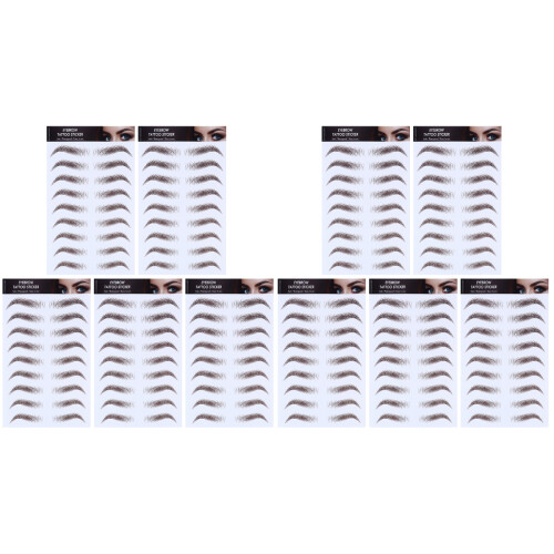 10Pcs Brown Eyebrow Transfer Stickers Waterproof False Eyebrows 1
